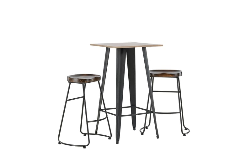 Tempe Matgruppe 60 cm Rektangulær med 2 Ozark stoler - Sort - Møbler - Bord - Spisegruppe