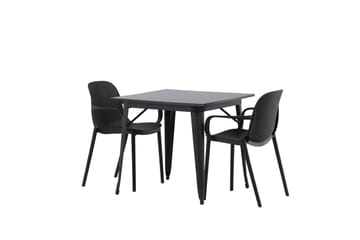 Tempe Matgruppe 80 cm Rektangulær med 2 Baltimore stoler - Sort - Møbler - Bord - Spisegruppe