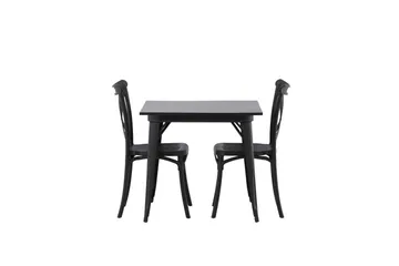 Tempe Matgruppe 80 cm Rektangulær med 2 Crosett stoler - Sort - Møbler - Bord - Spisegruppe