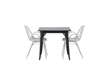 Tempe Matgruppe 80 cm Rektangulær med 2 Dyrön stoler - Sort - Møbler - Bord - Spisegruppe
