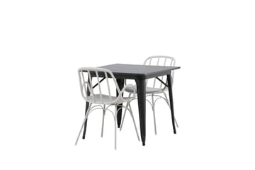 Tempe Matgruppe 80 cm Rektangulær med 2 Dyrön stoler - Sort - Møbler - Bord - Spisegruppe
