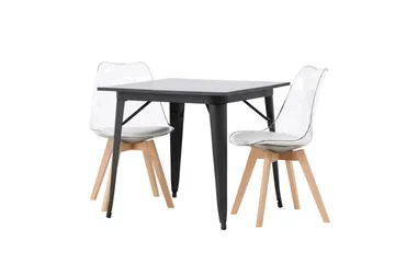 Tempe Matgruppe 80 cm Rektangulær med 2 Edvin stoler - Sort - Møbler - Bord - Spisegruppe
