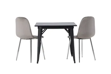 Tempe Matgruppe 80 cm Rektangulær med 2 Eva stoler - Sort - Møbler - Bord - Spisegruppe