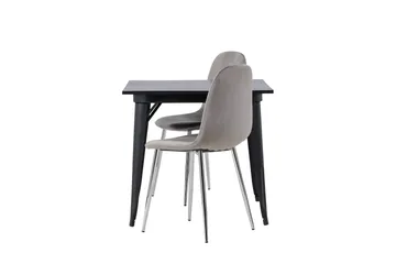 Tempe Matgruppe 80 cm Rektangulær med 2 Eva stoler - Sort - Møbler - Bord - Spisegruppe