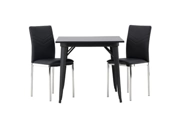 Tempe Matgruppe 80 cm Rektangulær med 2 Lily stoler - Sort - Møbler - Bord - Spisegruppe