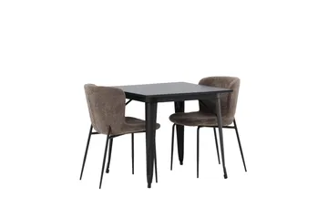 Tempe Matgruppe 80 cm Rektangulær med 2 Modesto stoler - Sort - Møbler - Bord - Spisegruppe