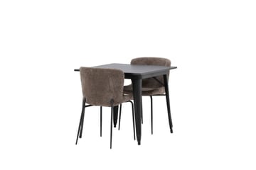 Tempe Matgruppe 80 cm Rektangulær med 2 Modesto stoler - Sort - Møbler - Bord - Spisegruppe
