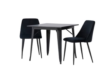 Tempe Matgruppe 80 cm Rektangulær med 2 Night stoler - Sort - Møbler - Bord - Spisegruppe