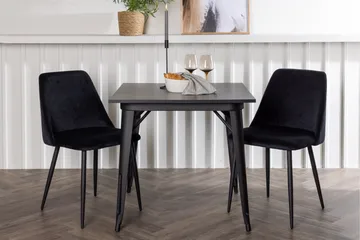 Tempe Matgruppe 80 cm Rektangulær med 2 Night stoler - Sort - Møbler - Bord - Spisegruppe