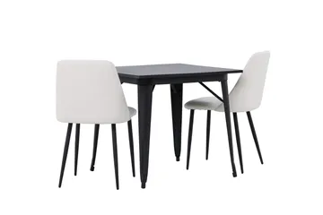 Tempe Matgruppe 80 cm Rektangulær med 2 Night stoler - Sort - Møbler - Bord - Spisegruppe