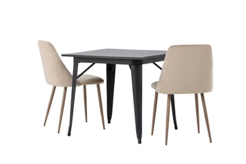 Tempe Matgruppe 80 cm Rektangulær med 2 Night stoler - Sort - Møbler - Bord - Spisegruppe