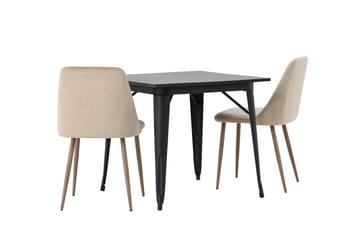 Tempe Matgruppe 80 cm Rektangulær med 2 Night stoler - Sort - Møbler - Bord - Spisegruppe