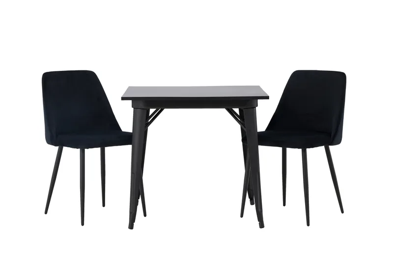 Tempe Matgruppe 80 cm Rektangulær med 2 Night stoler, Sort