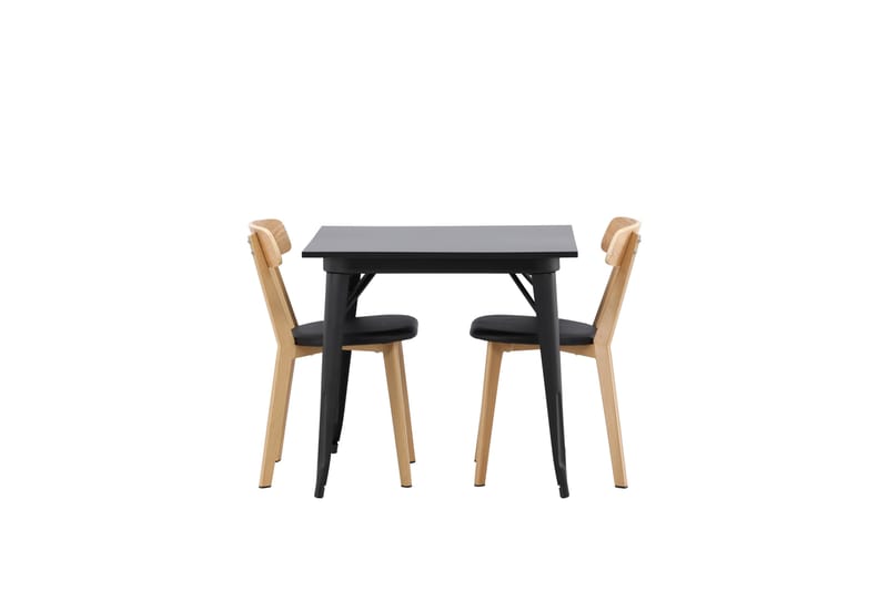 Tempe Matgruppe 80 cm Rektangulær med 2 Sanjos stoler - Sort - Møbler - Bord - Spisegruppe