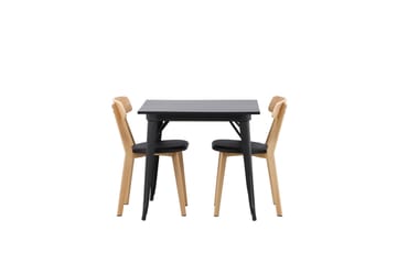 Tempe Matgruppe 80 cm Rektangulær med 2 Sanjos stoler - Sort - Møbler - Bord - Spisegruppe