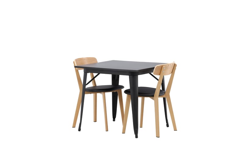 Tempe Matgruppe 80 cm Rektangulær med 2 Sanjos stoler - Sort - Møbler - Bord - Spisegruppe