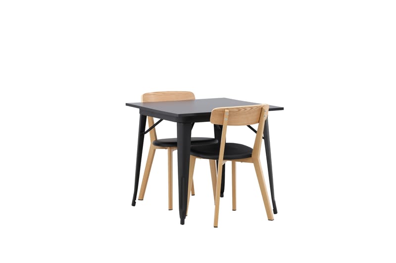 Tempe Matgruppe 80 cm Rektangulær med 2 Sanjos stoler - Sort - Møbler - Bord - Spisegruppe