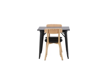 Tempe Matgruppe 80 cm Rektangulær med 2 Sanjos stoler - Sort - Møbler - Bord - Spisegruppe