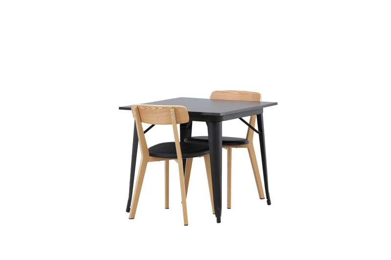 Tempe Matgruppe 80 cm Rektangulær med 2 Sanjos stoler - Sort - Møbler - Bord - Spisegruppe