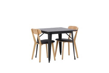 Tempe Matgruppe 80 cm Rektangulær med 2 Sanjos stoler - Sort - Møbler - Bord - Spisegruppe