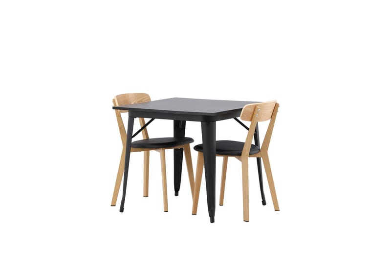 Tempe Matgruppe 80 cm Rektangulær med 2 Sanjos stoler - Sort - Møbler - Bord - Spisegruppe