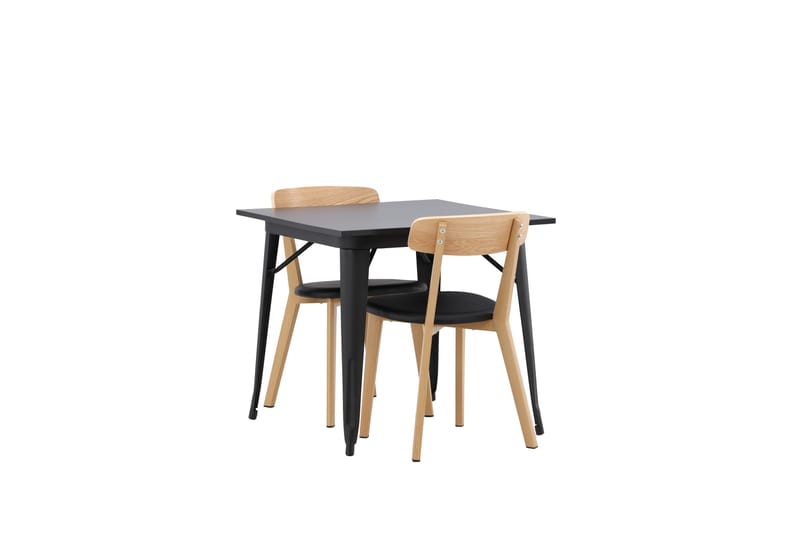 Tempe Matgruppe 80 cm Rektangulær med 2 Sanjos stoler - Sort - Møbler - Bord - Spisegruppe