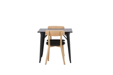 Tempe Matgruppe 80 cm Rektangulær med 2 Sanjos stoler - Sort - Møbler - Bord - Spisegruppe