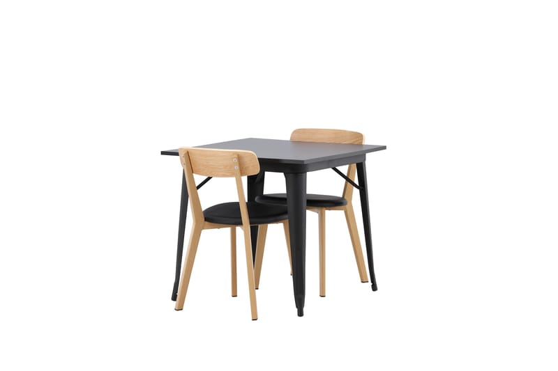 Tempe Matgruppe 80 cm Rektangulær med 2 Sanjos stoler - Sort - Møbler - Bord - Spisegruppe