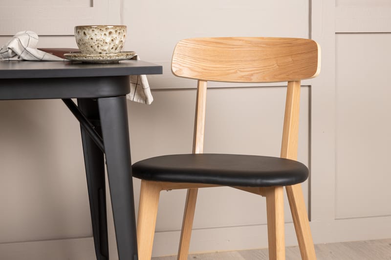 Tempe Matgruppe 80 cm Rektangulær med 2 Sanjos stoler - Sort - Møbler - Bord - Spisegruppe