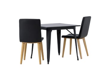 Tempe Matgruppe 80 cm Rektangulær med 2 Today stoler - Sort - Møbler - Bord - Spisegruppe