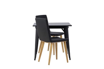 Tempe Matgruppe 80 cm Rektangulær med 2 Today stoler - Sort - Møbler - Bord - Spisegruppe