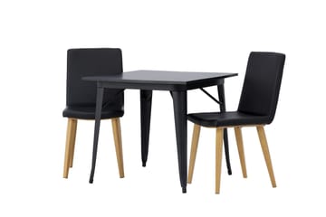 Tempe Matgruppe 80 cm Rektangulær med 2 Today stoler - Sort - Møbler - Bord - Spisegruppe