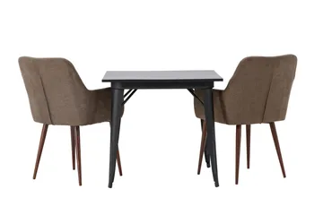 Tempe Matgruppe 80 cm Rektangulær med 2 Tomorrow stoler - Brun - Møbler - Bord - Spisegruppe