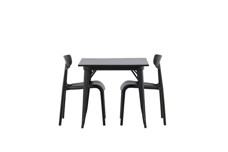 Tempe Matgruppe 80 cm Rektangulær med 2 Ursholmen stoler, Sort
