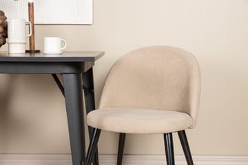 Tempe Matgruppe 80 cm Rektangulær med 2 Velvet stoler - Beige - Møbler - Bord - Spisegruppe