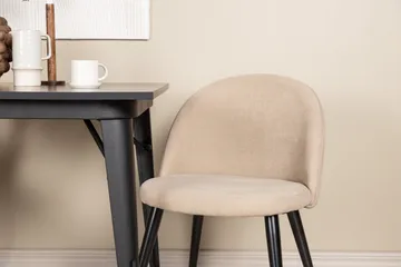 Tempe Matgruppe 80 cm Rektangulær med 2 Velvet stoler - Beige - Møbler - Bord - Spisegruppe