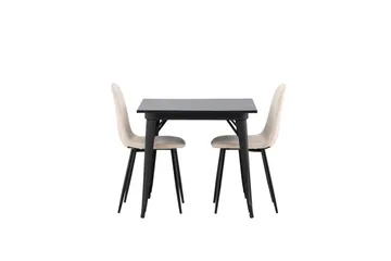 Tempe Matgruppe 80 cm Rektangulær med 2 Polar stoler - Beige - Møbler - Bord - Spisegruppe