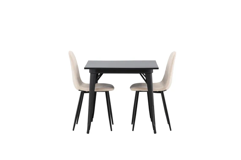 Tempe Matgruppe 80 cm Rektangulær med 2 Polar stoler - Beige - Møbler - Bord - Spisegruppe