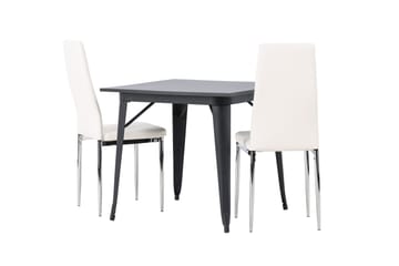 Tempe Matgruppe 80 cm Rektangulær med 2 Pastill stoler - Sort - Møbler - Bord - Spisegruppe