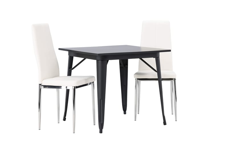 Tempe Matgruppe 80 cm Rektangulær med 2 Pastill stoler - Sort - Møbler - Bord - Spisegruppe