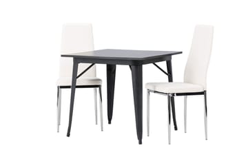 Tempe Matgruppe 80 cm Rektangulær med 2 Pastill stoler - Sort - Møbler - Bord - Spisegruppe