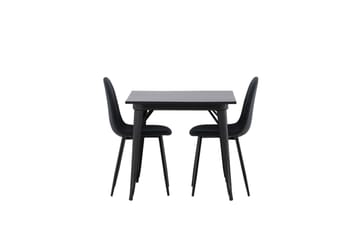 Tempe Matgruppe 80 cm Rektangulær med 2 Polar stoler - Sort - Møbler - Bord - Spisegruppe