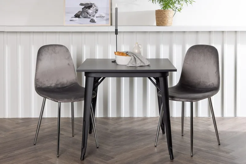 Tempe spisebord 80 cm med 2 Eva spisestoler