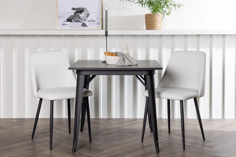 Tempe spisebord 80 cm med 2 Night spisestoler