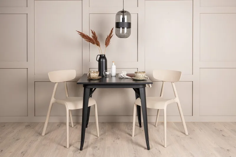 Tempe spisebord 80 cm med 2 Ursholmen spisestoler