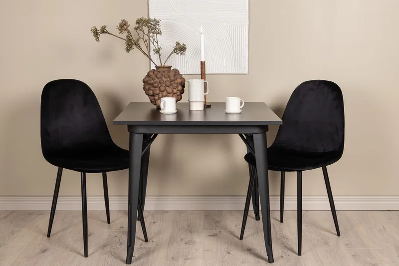 Tempe spisebord 80 cm med 2 Polar kjøkkenstoler