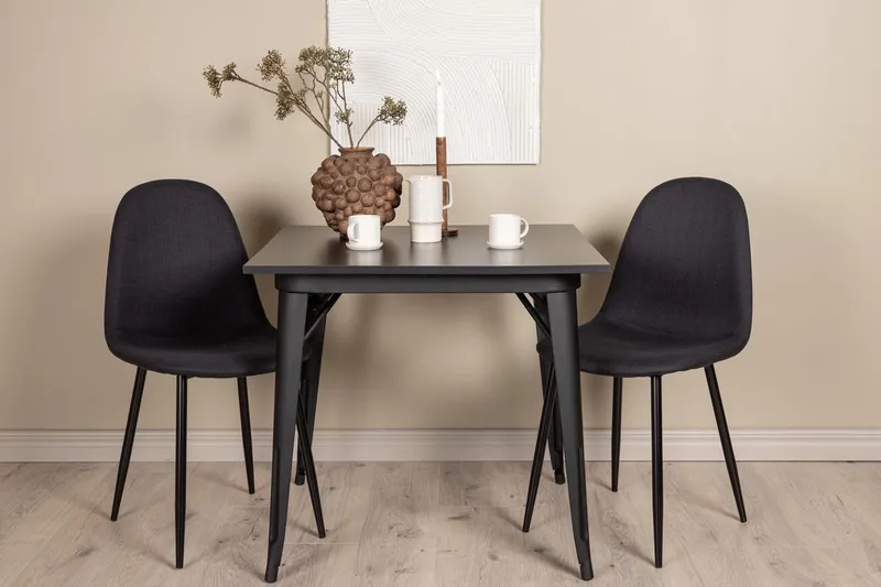 Tempe spisebord 80 cm med 2 Polar spisestoler