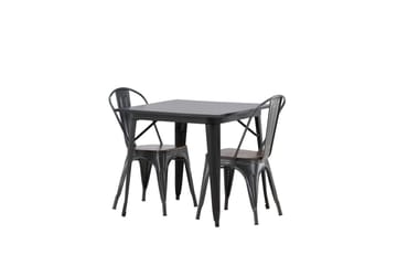 Tempe Spisegruppe 80 cm Rektangulær med 2 Tempe Stoler - Mørk grå - Møbler - Bord - Spisegruppe