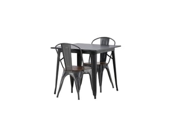 Tempe Spisegruppe 80 cm Rektangulær med 2 Tempe Stoler - Mørk grå - Møbler - Bord - Spisegruppe