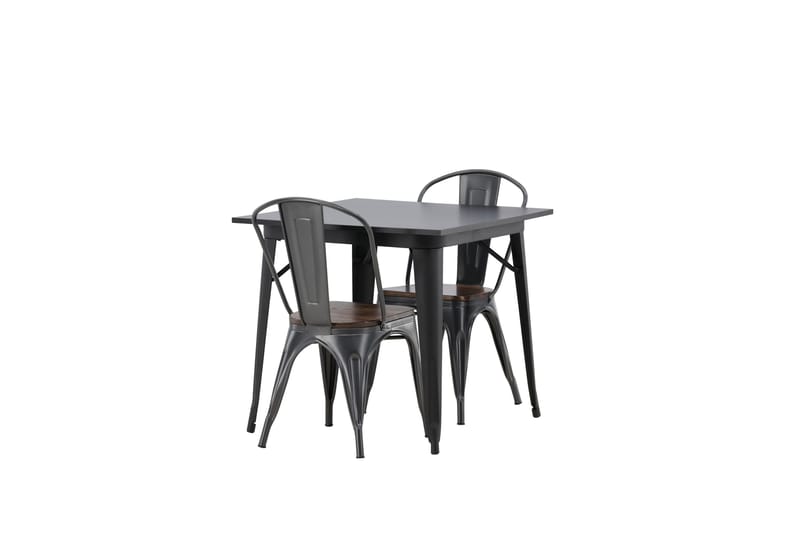 Tempe Spisegruppe 80 cm Rektangulær med 2 Tempe Stoler - Mørk grå - Møbler - Bord - Spisegruppe